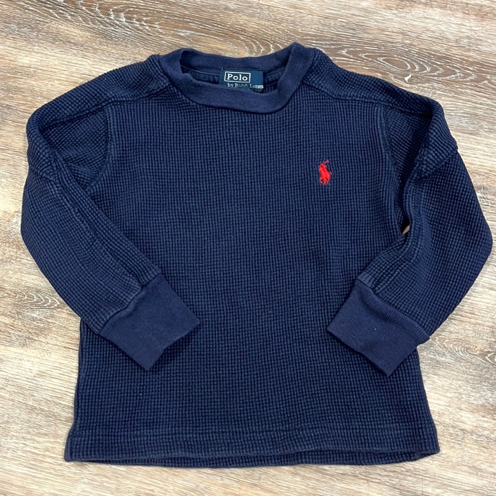 Polo Ralph Lauren Boys LS Waffle thermal, navy, 2T